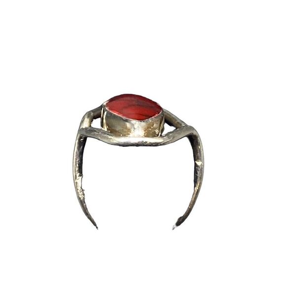 ATI Vintage Sterling silver 925 oval elongated red jasper ring Mexico - Picture 11 of 12